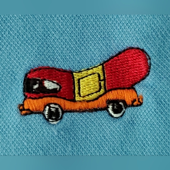 Etonic Mens Vintage Oscar Mayer Weinermobile Polo USA w/FLAW - Shirt XL - EUC - Picture 2 of 13